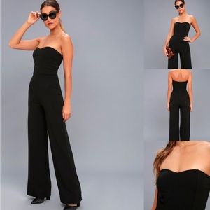 Lulu’s Edith Black Strapless Jumpsuit (NWT)